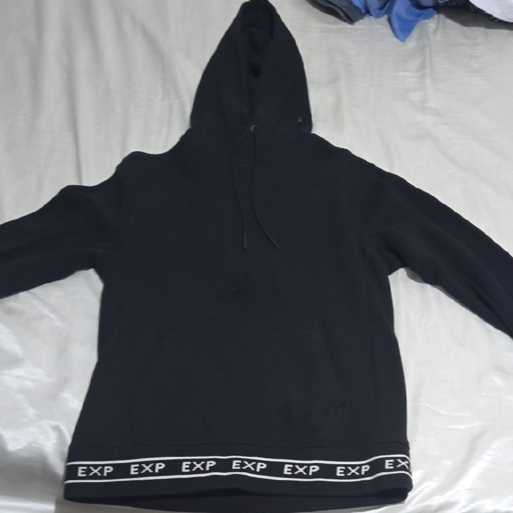 Express Men's Black Hoodie Sweater